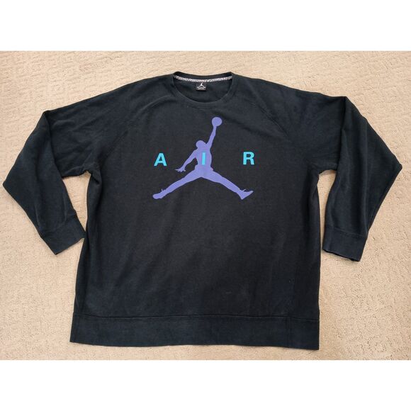 Other - Retro Air Jordan Sweat Shirt Mens 3XL Purple Jumpman Black Crew Neck